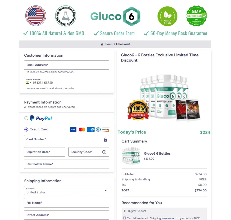 Gluco6 - Checkout
